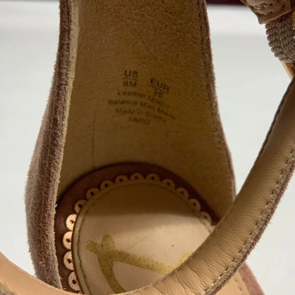 Sam Edelman woman’s Sz 8M Blush Pink Ankle Strap Open Tow Block Heel Sandal - Picture 7 of 8
